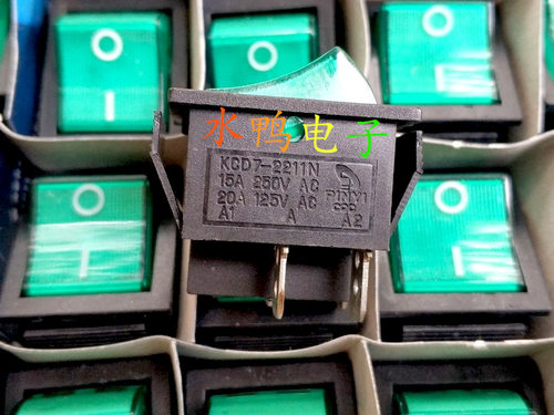 原装全新15A PINYI大号船型开关 带指示灯 4脚双控2档 翘板开关