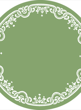 绿色中式抓周地毯 龙年主题宝宝周岁礼抓阄垫圆形两用早教毯地垫