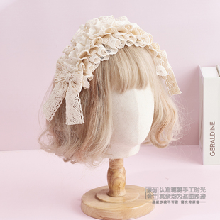 原创Lolita法式优雅生成色发带lo娘甜美软妹发饰礼帽蕾丝头饰
