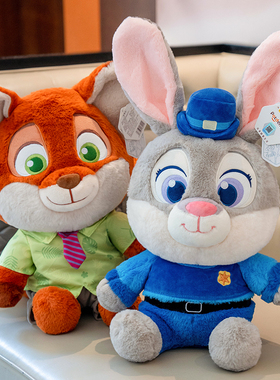 正版疯狂动物城朱迪尼克公仔玩偶豹警察毛绒玩具娃娃儿童女生礼物