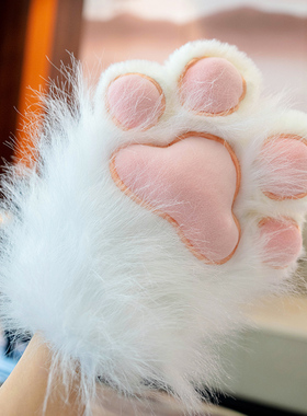 可爱猫爪手套毛绒公仔可插手玩偶冬天学生保暖布娃娃暖手礼物女孩