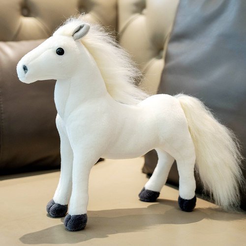 仿真马公仔毛绒玩具摆件