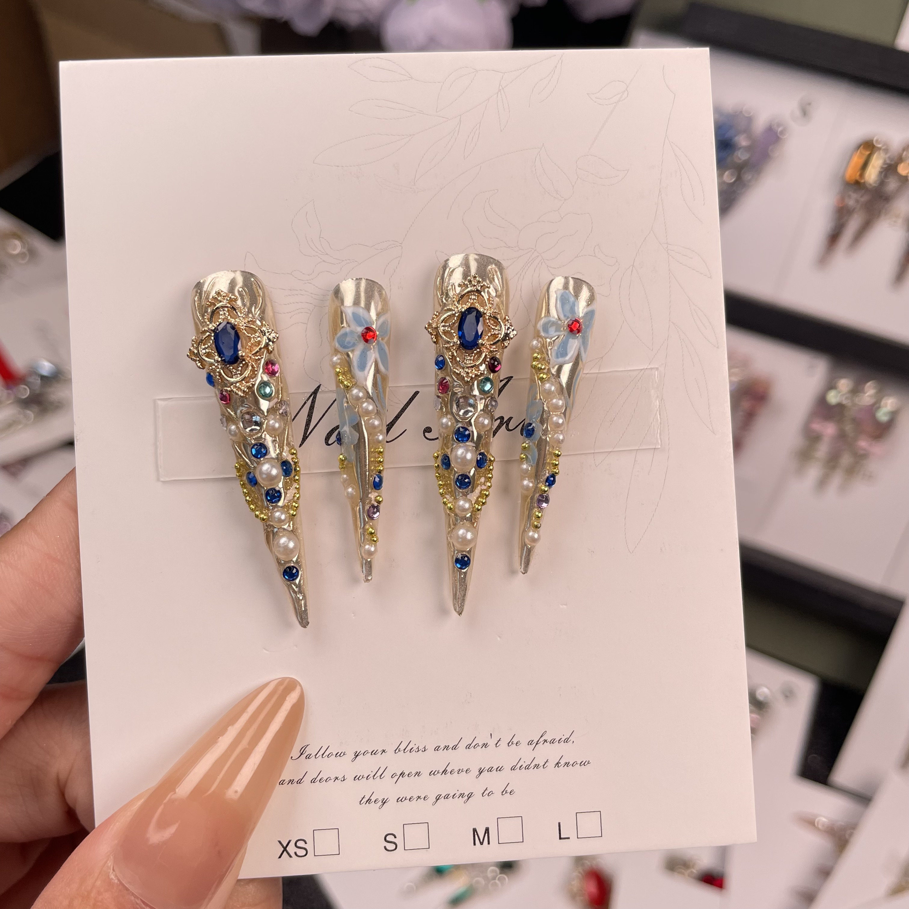 熹妃回宫 甄嬛古风美甲嬛嬛宫廷护甲穿戴甲纯手工可拆卸轻奢ins,彩妆/香水/美妆工具,穿戴甲/甲片,淘宝优惠券,粉丝福利购,淘宝优惠卷