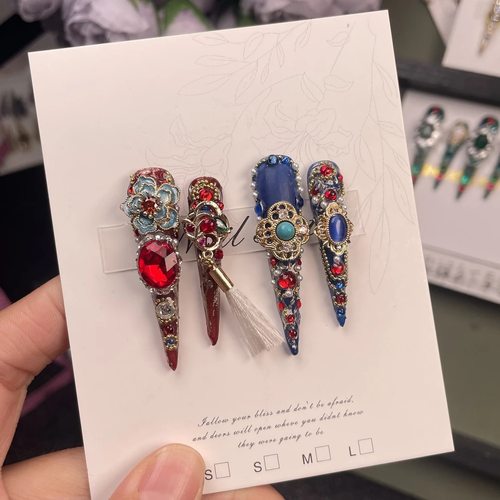 皇后娘娘甄嬛同款熹妃回宫手工穿戴甲红色新年宫廷复古流苏美甲