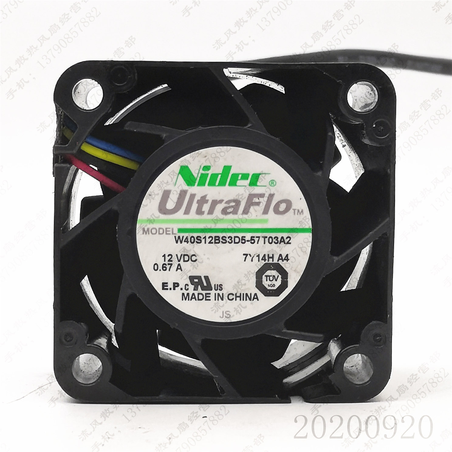 原装NIDEC W40S12BS3D5-57T03A2 4028 4cm 12V 0.67A PWM散热风扇