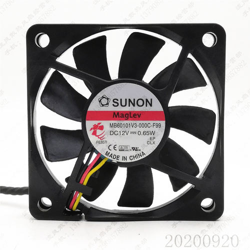 原装 SUNON MB60101V3-000C-F99 12V 0.65W 6cm 超薄静音散热风扇