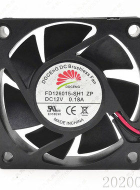 全新 DOCENG FD126015-SH1 ZP 6015 12V 6cm 0.13A 静音散热风扇
