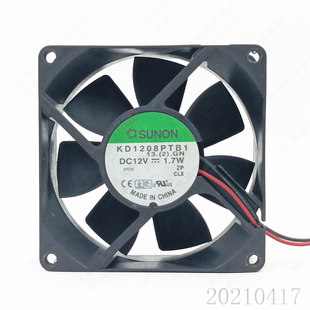 8025 KD1208PTB1 12V 1.7W 电源机箱散热风扇风机 原装 8cm SUNON