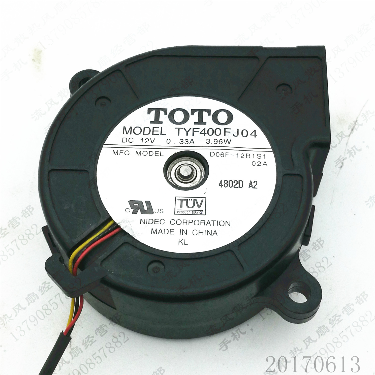 TOTO TYF400FJ04 D06F-12B1S1 12V 0.33A 3.96W 6025 投影机 风扇