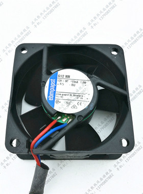 ebmpapst/西德 612 NN 12V 133mA 1.6W  6025 双滚珠服务器风扇