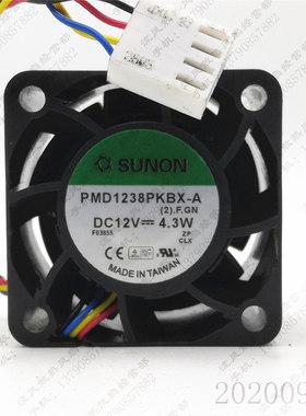 原装 SUNON PMD1238PKBX-A 3828 12V 4.3W 3.8CM 4线PWM风扇风机