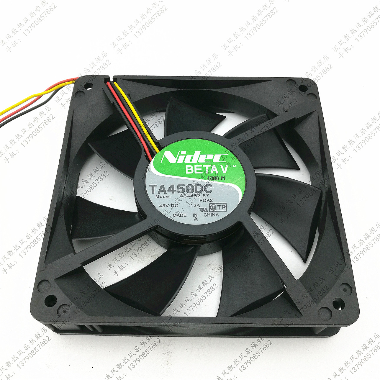 日本NIDEC A34452-57 DC48V 0.12A 12厘米12CM 机箱变频器风扇