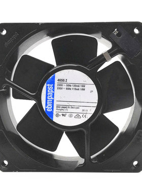 原装德国 ebmpapst 4656Z 230V 12038 12CM 耐高温金属框叶风扇