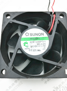 原装 建准 KDE1206PTV1 12V 1.7W 6025 6CM 2线 静音电源散热风扇