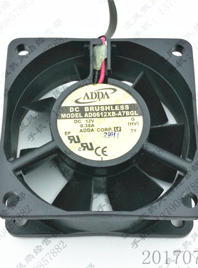 原装 ADDA 6025 AD0612XB-A7BGL 12V 0.38A 6CM 2线 电源散热风扇