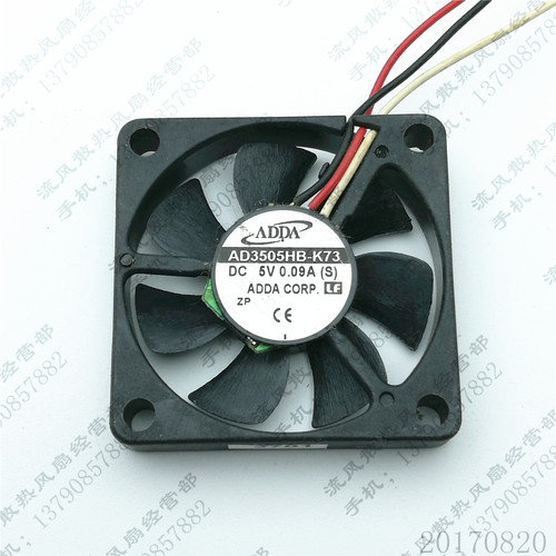 原装 ADDA AD3505HB-K73 5V 0.09A 3510 3.5CM 3线 静音散热风扇