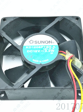 原装 SUNON KD1208PTBX-A 8025 12V 3.2W 机箱 3线大风量散热风扇