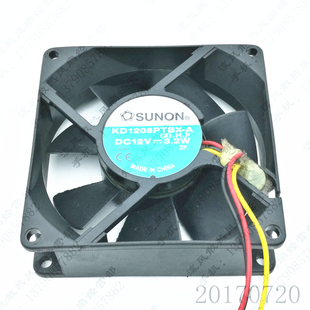 8025 12V 原装 机箱 KD1208PTBX 3.2W 3线大风量散热风扇 SUNON