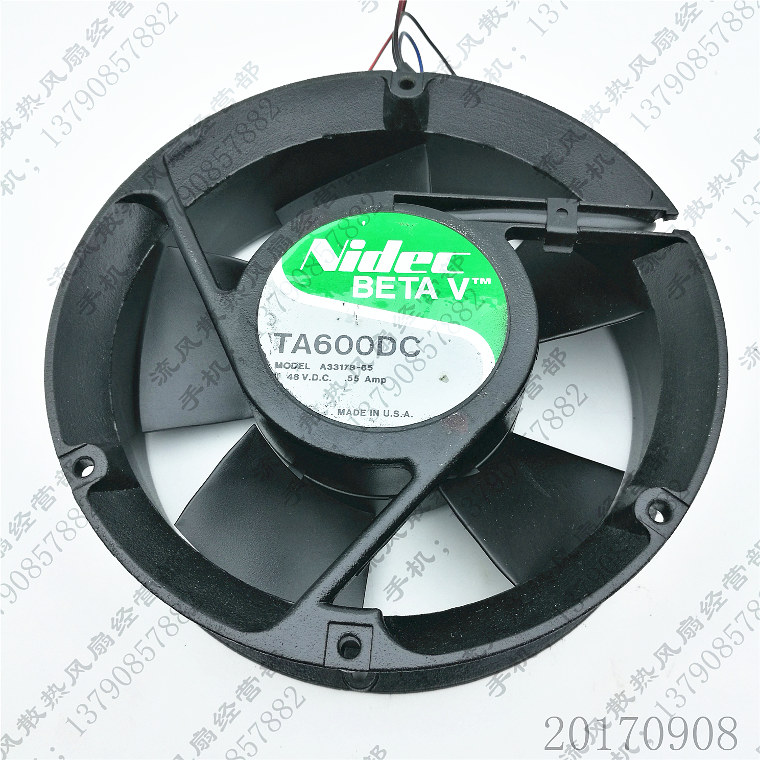 日本 Nidec TA600DC A33178-65 48V 0.55A 17050 17CM 散热风扇