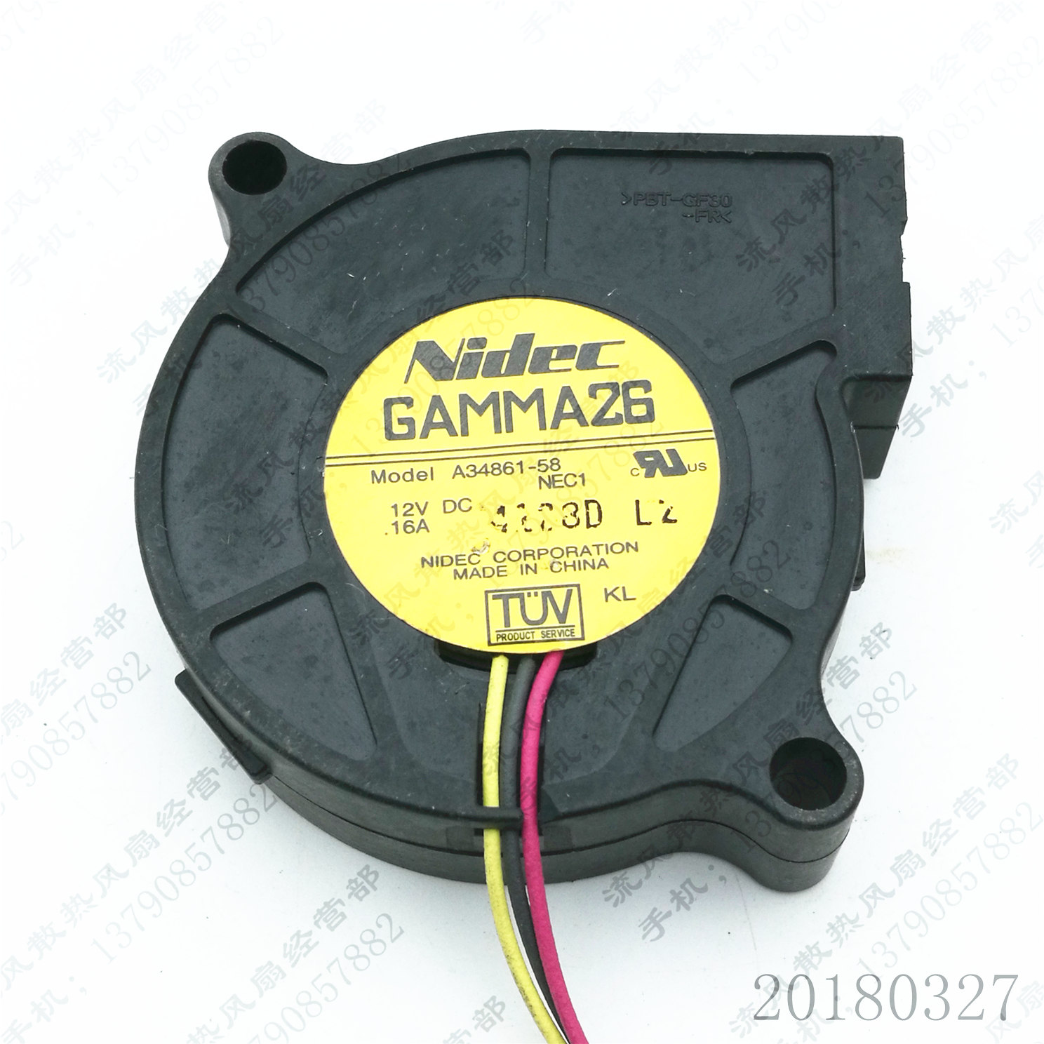 原装NIDEC A34861-58 12V 0.16A 5015 5CM 投影机散热风扇