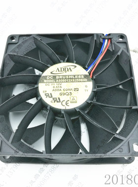 原装 ADDA AS08012XB259B00 12V 0.57A 8025 8CM 4线设备散热风扇