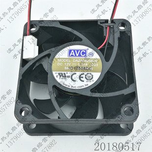 12V 0.20A 6025 原装 2线 DAZA0625B2E 6cm 电源设备散热风扇 AVC