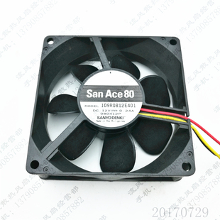 12V 0.24A 机箱 三洋 散热风扇 电源 109R0812E401 8CM 原装 8025