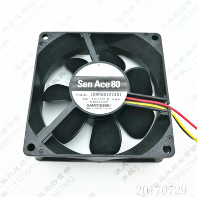 原装 三洋 109R0812E401 12V 0.24A 8025 8CM 电源 机箱 散热风扇