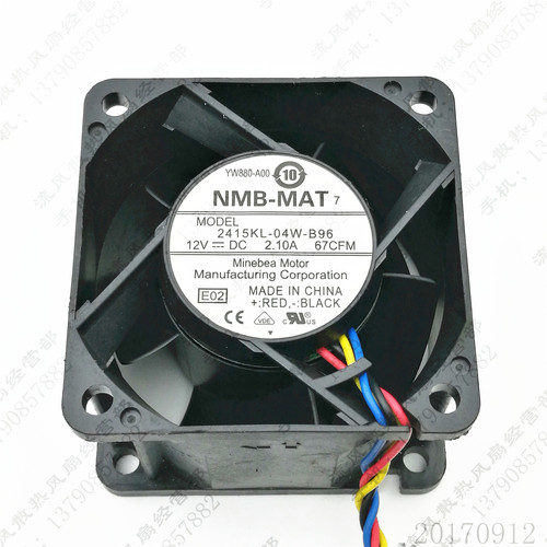 原装 NMB 2415KL-04W-B96 12V 2.10A 6038 4线PWM 服务器散热风扇