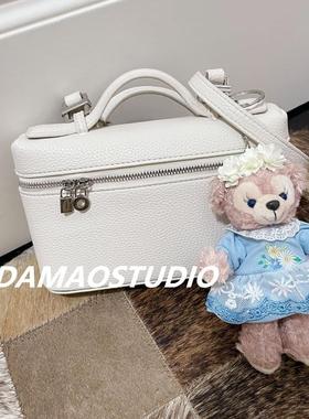 Damaostudio真皮LP19手提包gigi头层牛皮饭盒包单肩斜挎凯莉女包
