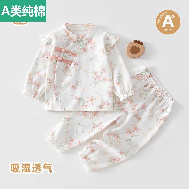 全纯棉婴儿春秋套装新品女宝宝衣服外出服长袖韩版上衣裤子纯棉分