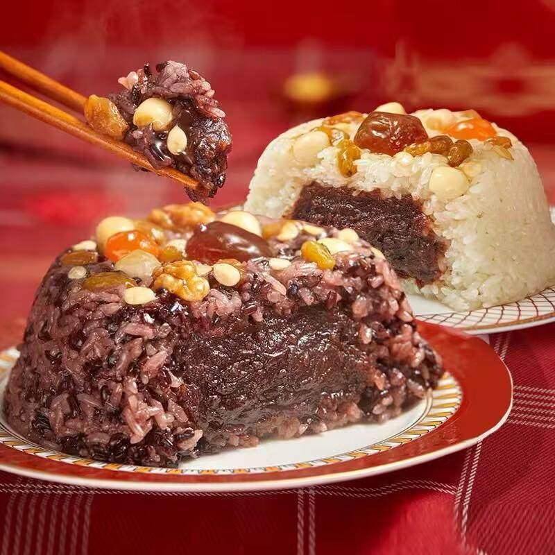 传统年味特产小吃紫糯豆沙八宝饭经典常温加热糯米饭,粮油调味/速食/干货/烘焙,饭团/八宝饭,淘宝优惠券,粉丝福利购,淘宝优惠卷