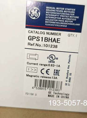 议价GE通用电气电动机保护器GPS1BHAE，正品带详谈