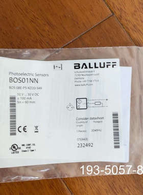 原装正品BOS01NN   巴鲁夫BALLUFF传感器BOS  08价格详谈
