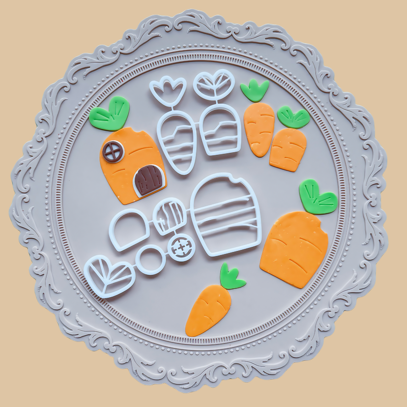 漫步兔森系田园胡萝卜翻糖切模