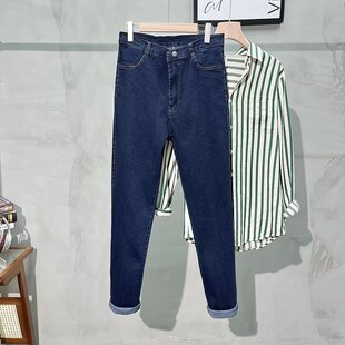 小脚锥形裤 2024春季 新款 纯色牛仔裤 休闲长裤 弹力修身 男式 男春秋款