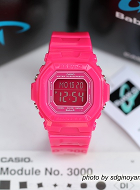 CASIO卡西欧Baby-G BG-5601-4DR数显亮玫红女款绝版方块全新现货