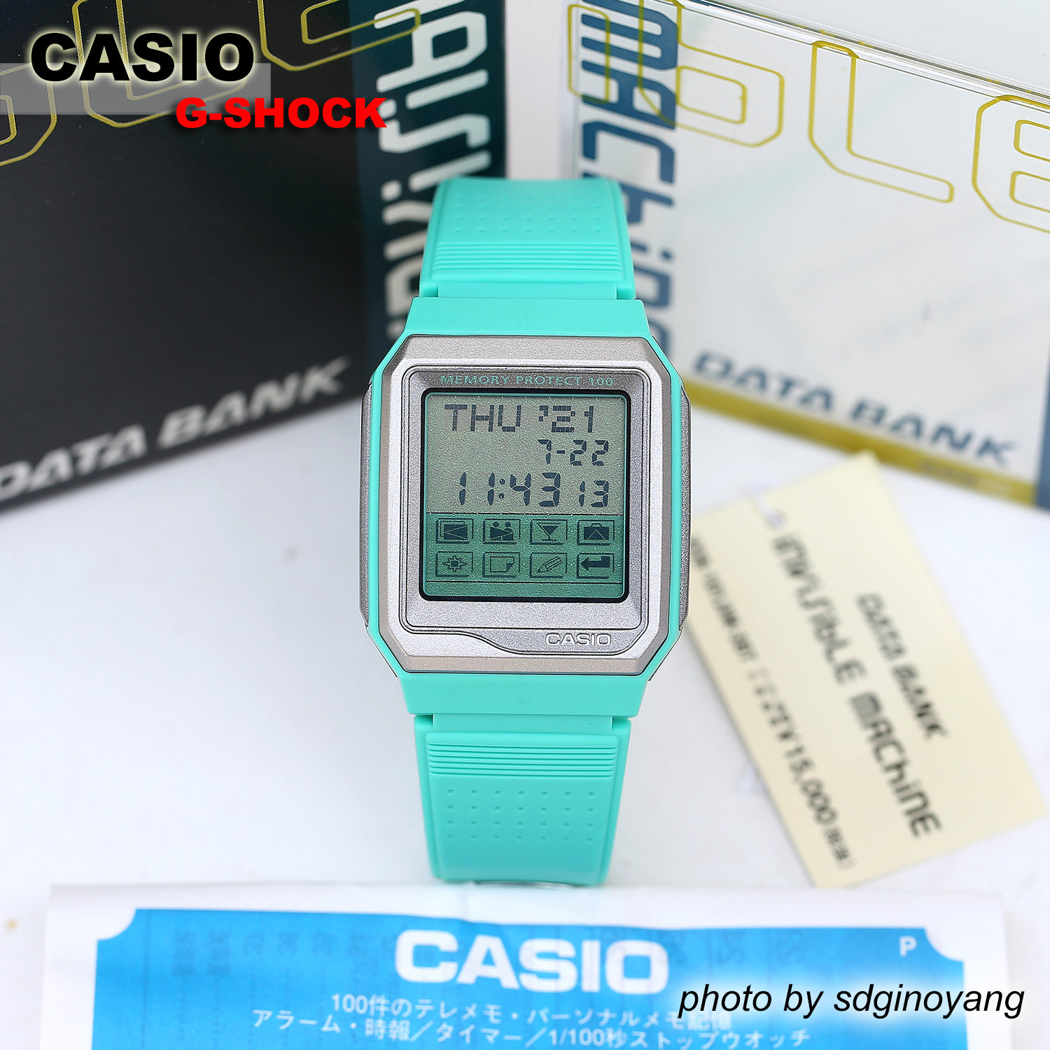CASIO卡西欧DATA BANK触摸数字机械人表 VDB-101JIM-3BT全新结束