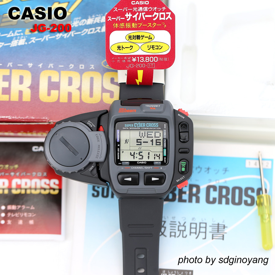 CASIO卡西欧 JG-200-1T光通信遥控功能震动红外线 1995年全新结束