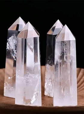 白水晶柱纯天然手工装饰摆件