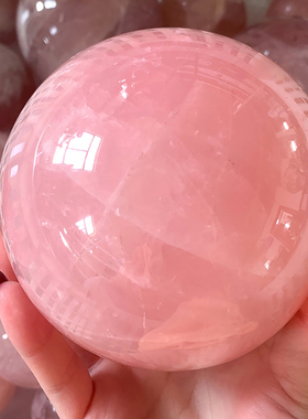天然粉玫瑰石英按摩球