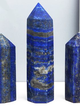 阿富汗天然青金石水晶柱