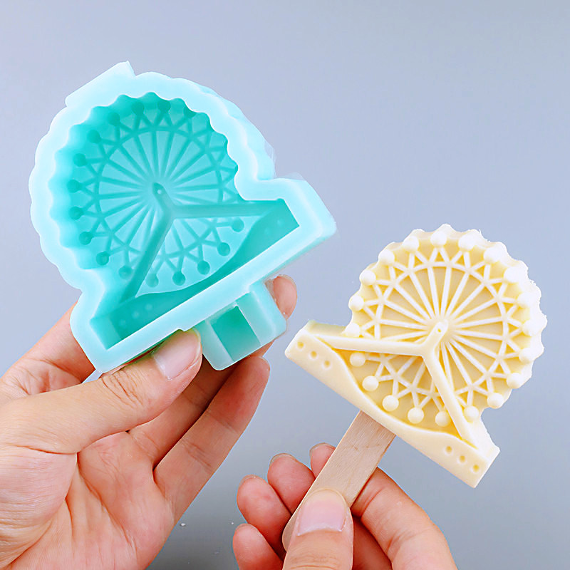 雪糕模具摩天轮游乐场商用景区文创食品级半立体硅胶定制游乐园