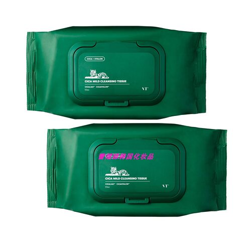 VT薇缔韩国积雪草老虎卸妆湿巾50片补水面部毛孔清洁240g