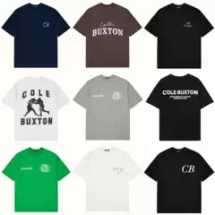 Cole 26Ss Buxton Minimalist Letter Logo Slogan Print Patch Embroidery High Street Short-Sleeve T-Shirt Loose Fit