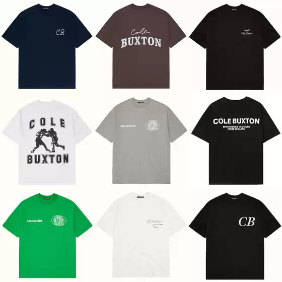 Cole 26Ss Buxton Minimalist Letter Logo Slogan Print Patch Embroidery High Street Short-Sleeve T-Shirt Loose Fit