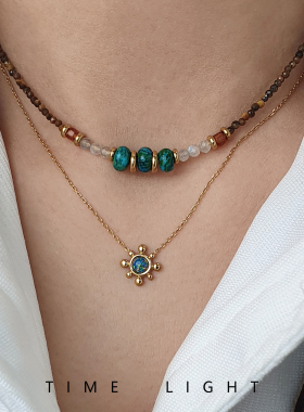 拾光集天然石串珠项链女叠戴原创双层锁骨链复古高级感轻奢
