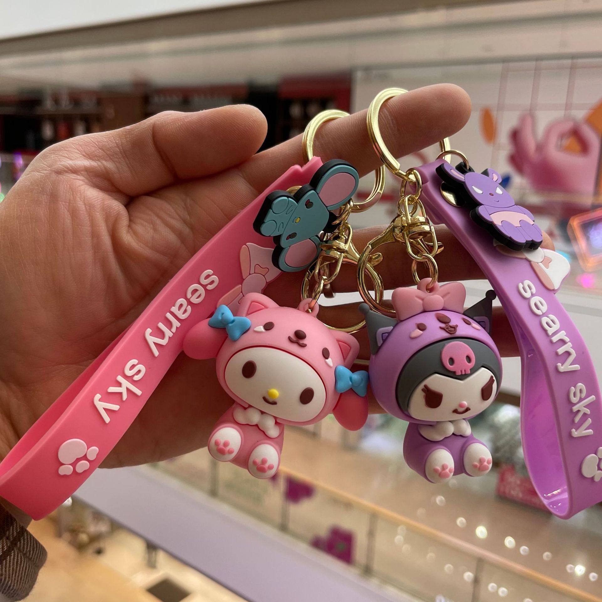 坐姿三丽鸥钥匙扣卡通美乐蒂公仔钥匙链可爱玉桂狗库洛米书包挂件,节庆用品/礼品,钥匙扣,淘宝优惠券,粉丝福利购,淘宝优惠卷