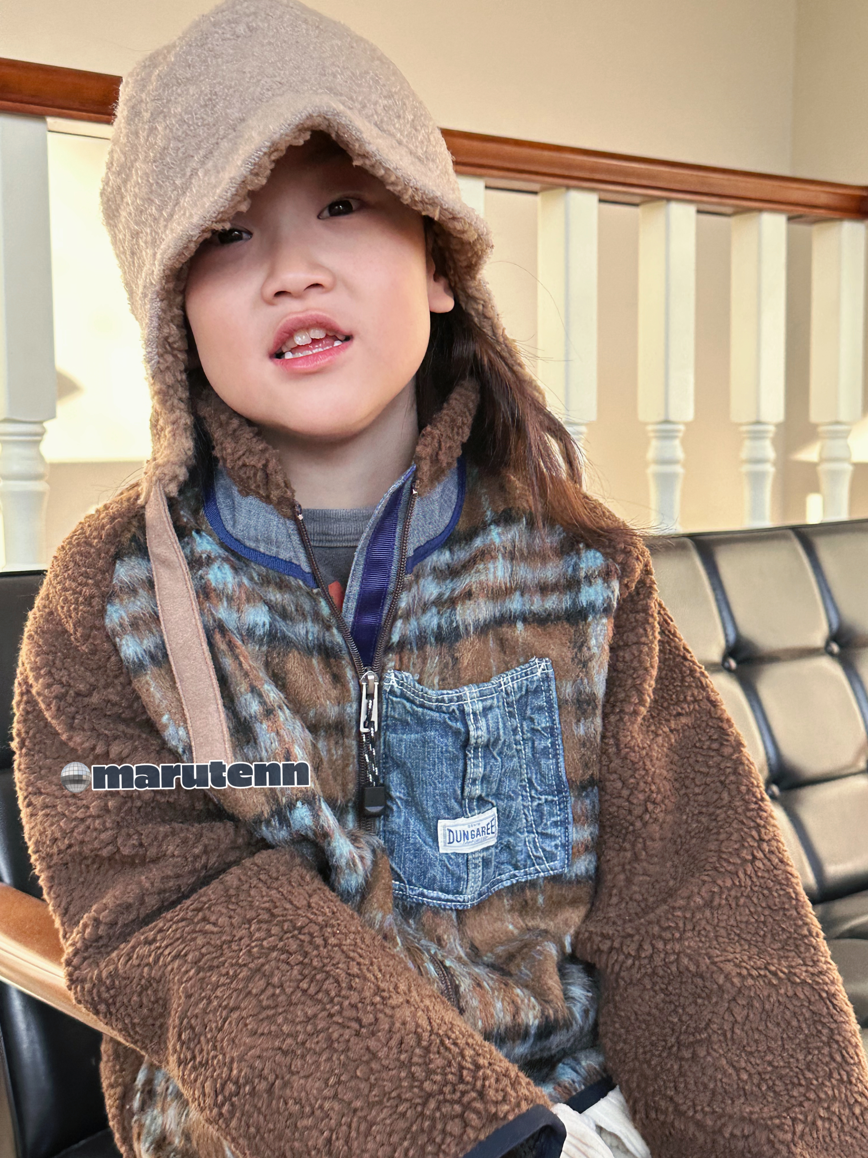 25新品 日系DD毛毛格子拼接外套单层无夹棉有内衬