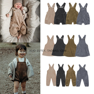 ins爆款2025ks秋冬新款男女童宝宝灯芯绒背带短裤长裤背带裙